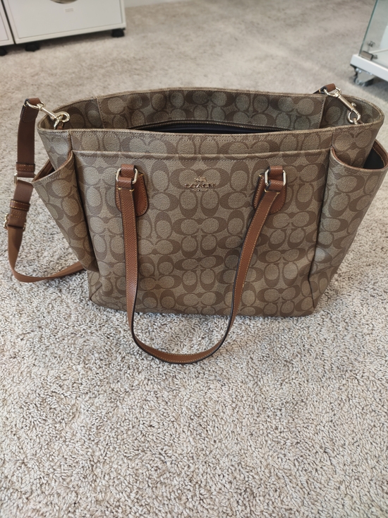 Coach Handbags - Coach Signature Canvas Tote Bag in Brown